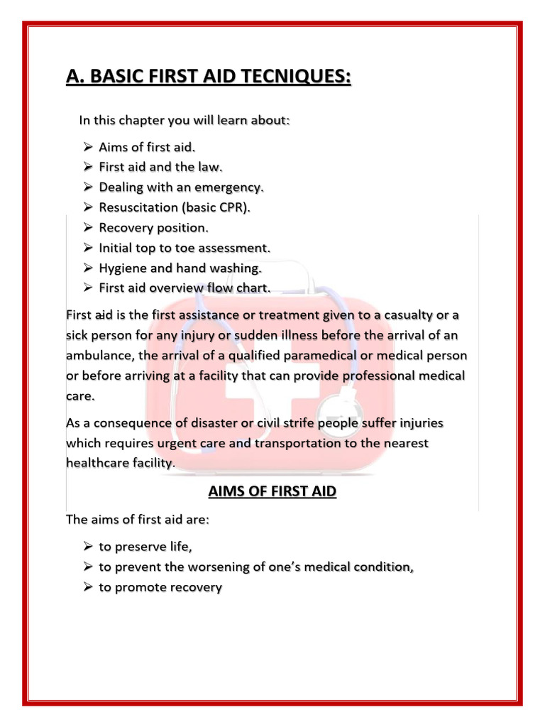 Essential First Aid Techniques Guide | PDF | Cardiopulmonary ...