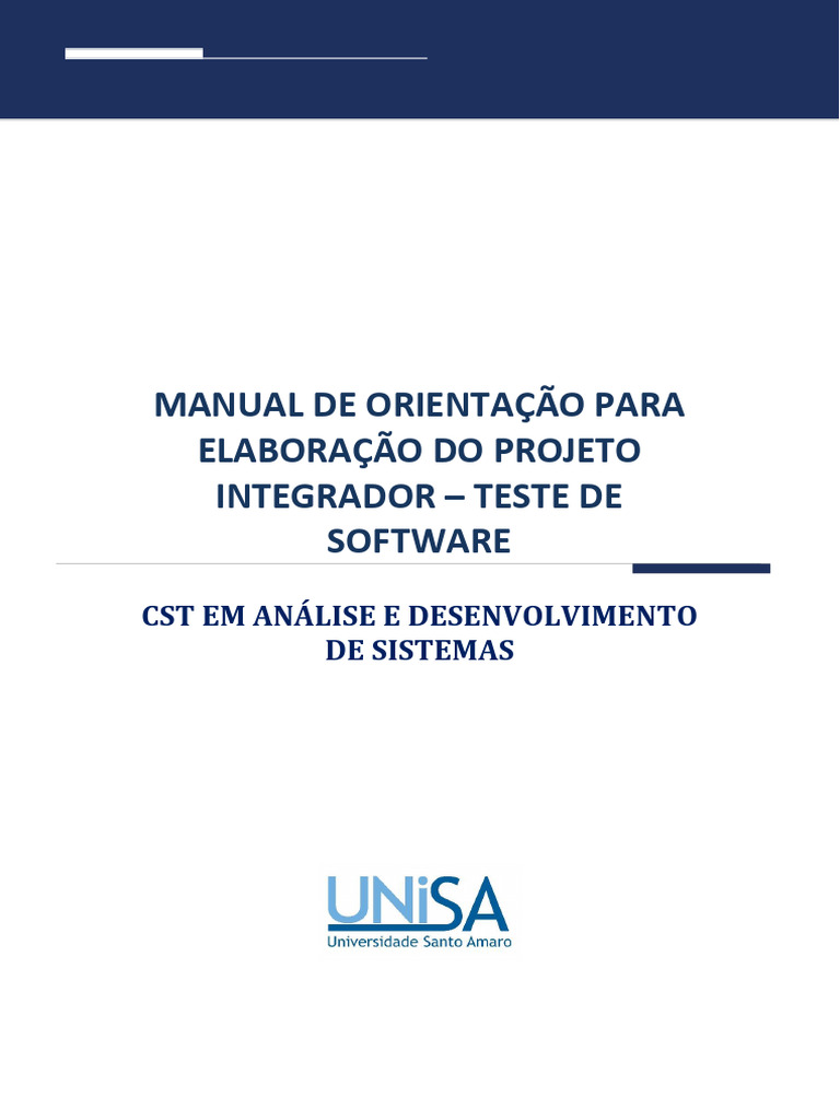 1.10.ET - Manual Do Projeto Integrador Teste de Software | PDF ...