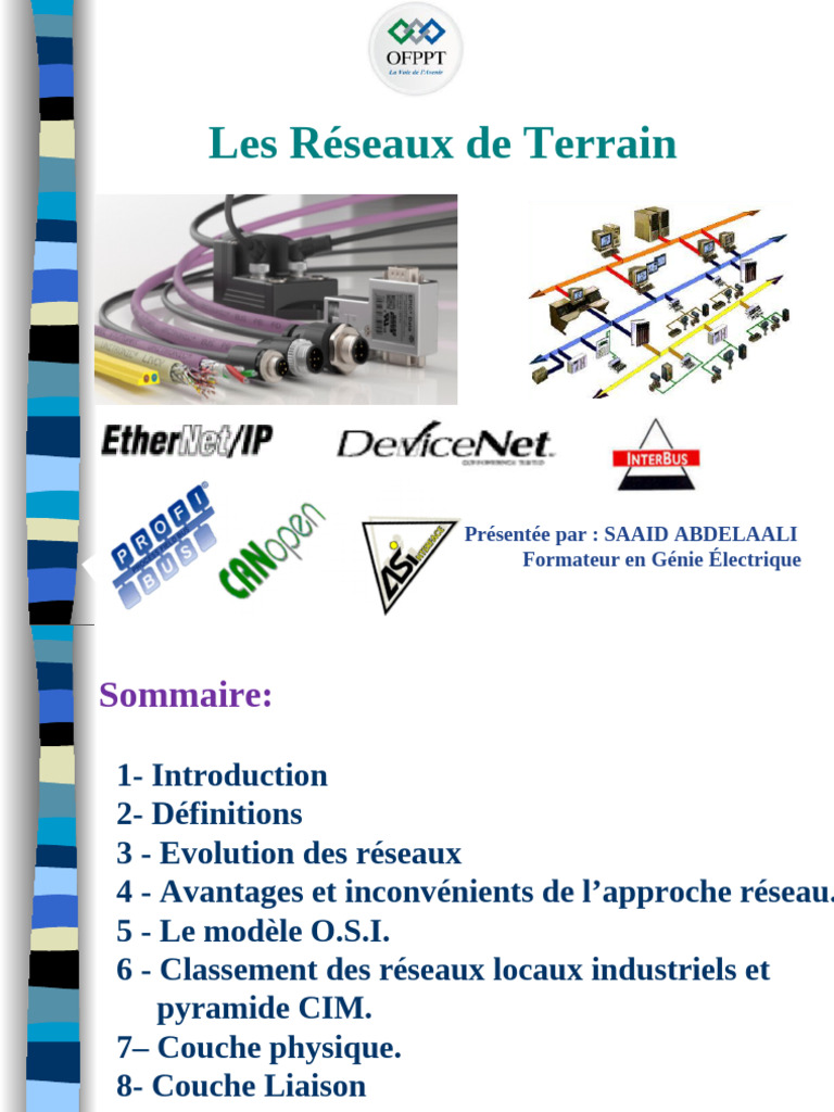 Réseaux de Terrain en Automatisation | PDF | Modèle OSI | Modulation