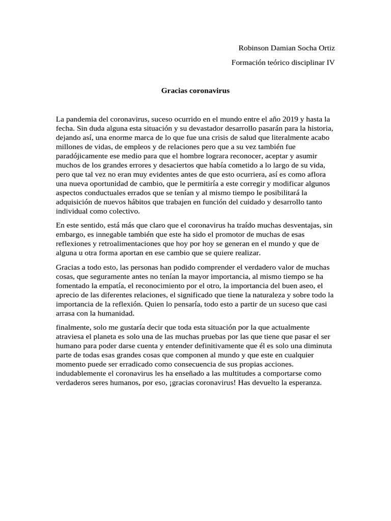 Reflexiones sobre la pandemia del coronavirus | PDF