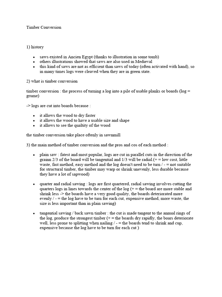 Timber Conversion Methods Explained | PDF