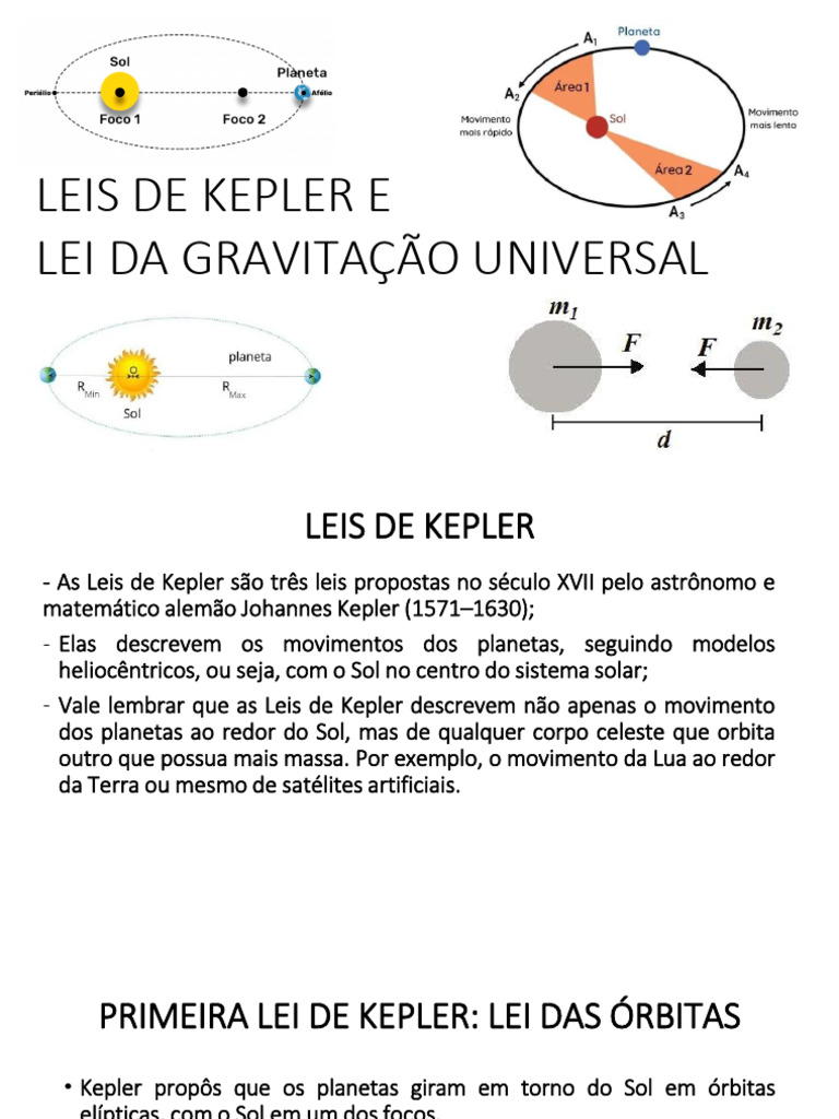 Leis de Kepler e Gravitação Universal | PDF | Órbita | Força