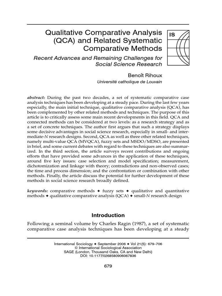 Advances in Qualitative Comparative Analysis | PDF | Quantitative ...