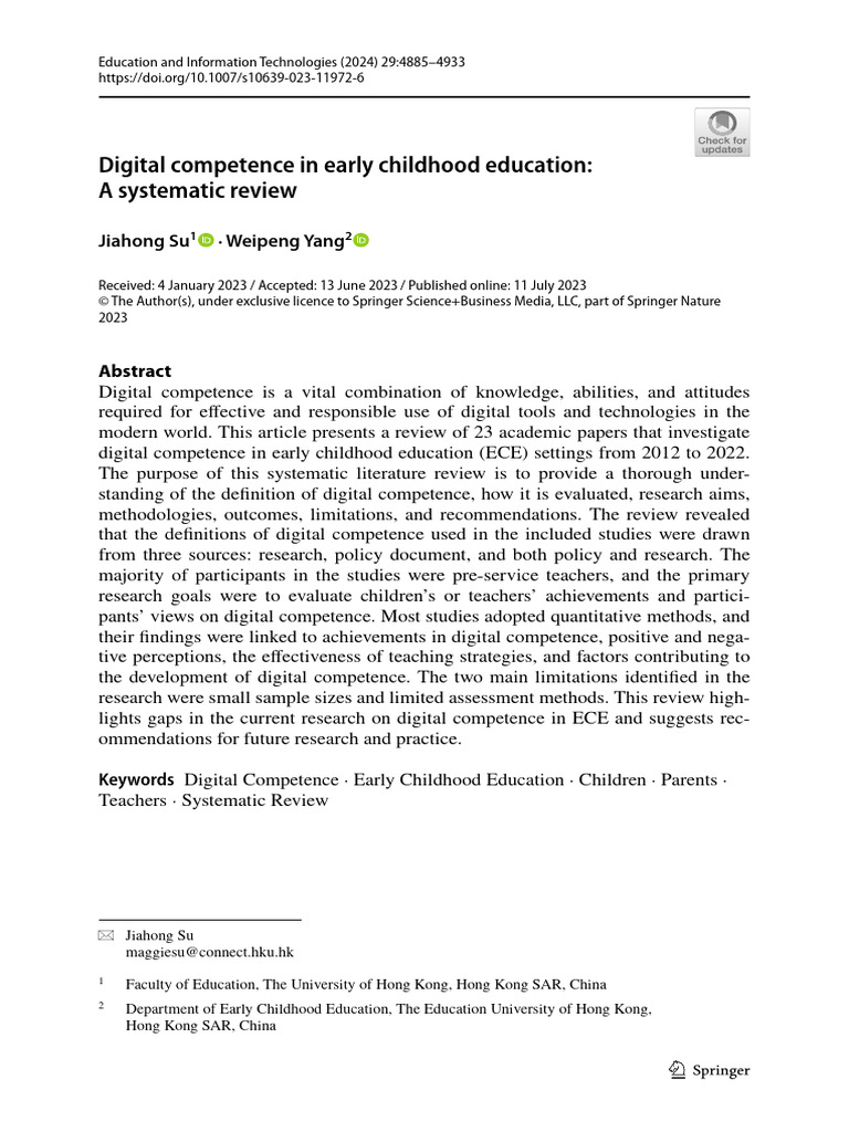 Digital Competence in Early Childhood Education | PDF | Educational ...