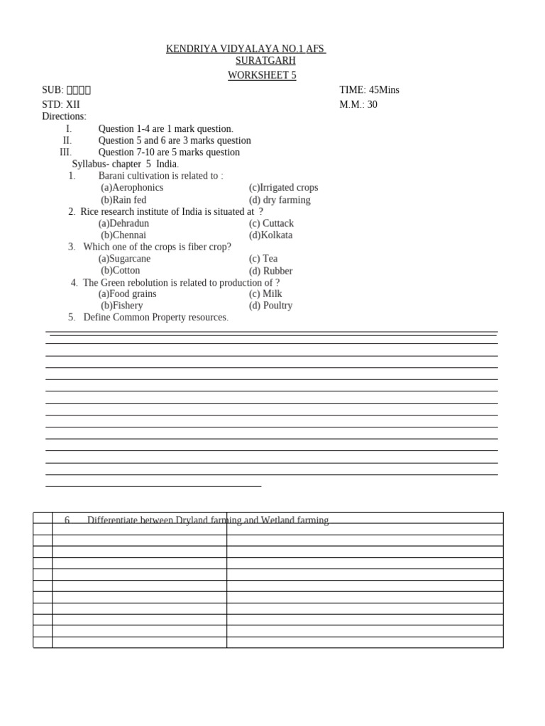 Worksheet Indian 5 | PDF