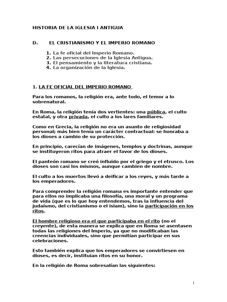 Ha. Iglesia I. D. El Xtmo. y El Imperio Romano | PDF | imperio Romano ...