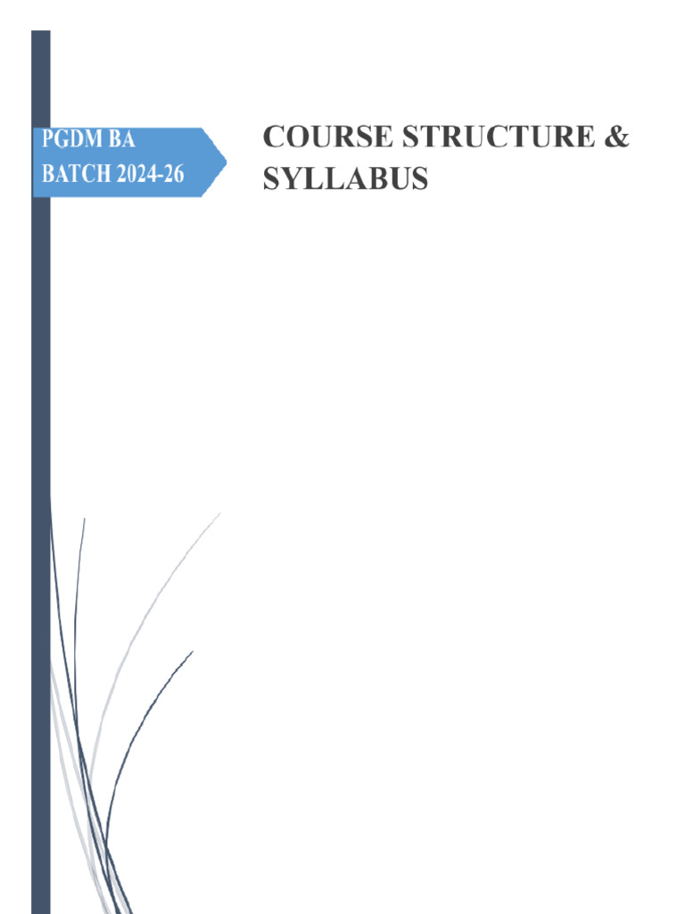 PGDM Syllabus Overview at Lloyd Business School | PDF | Human Resource ...