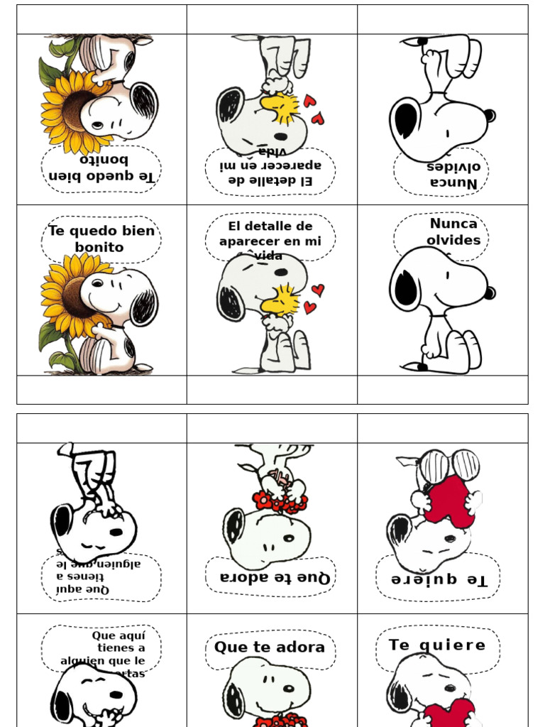 Plantillas de Snoopy para Imprimir | PDF