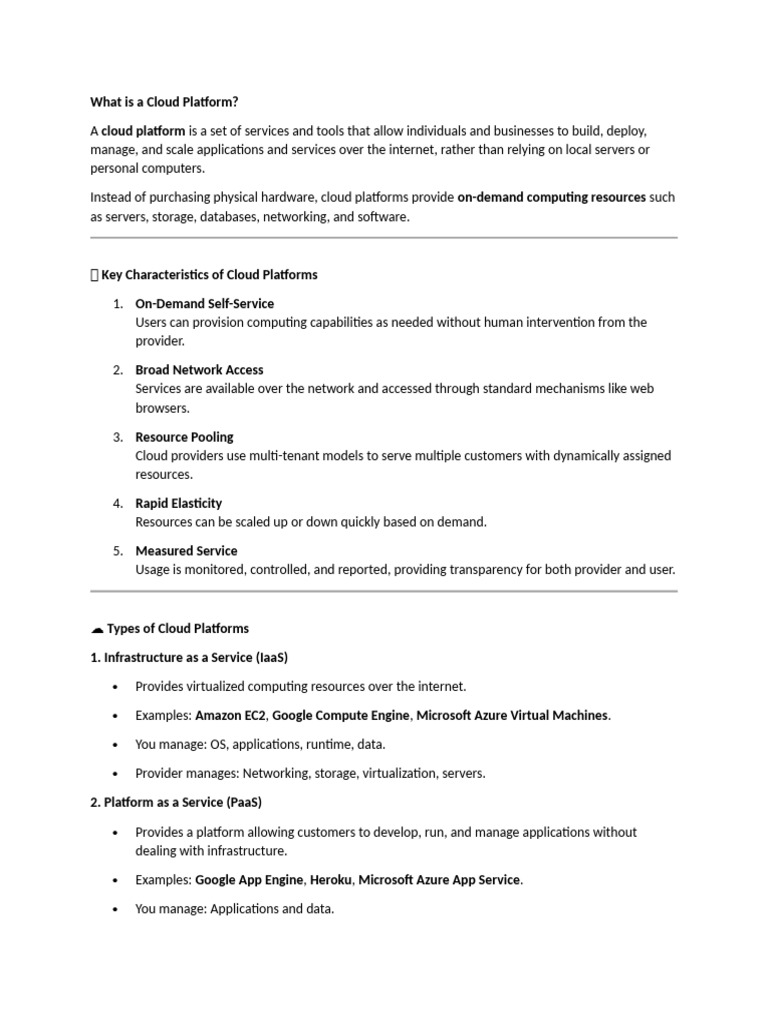 Cloud Platform | PDF