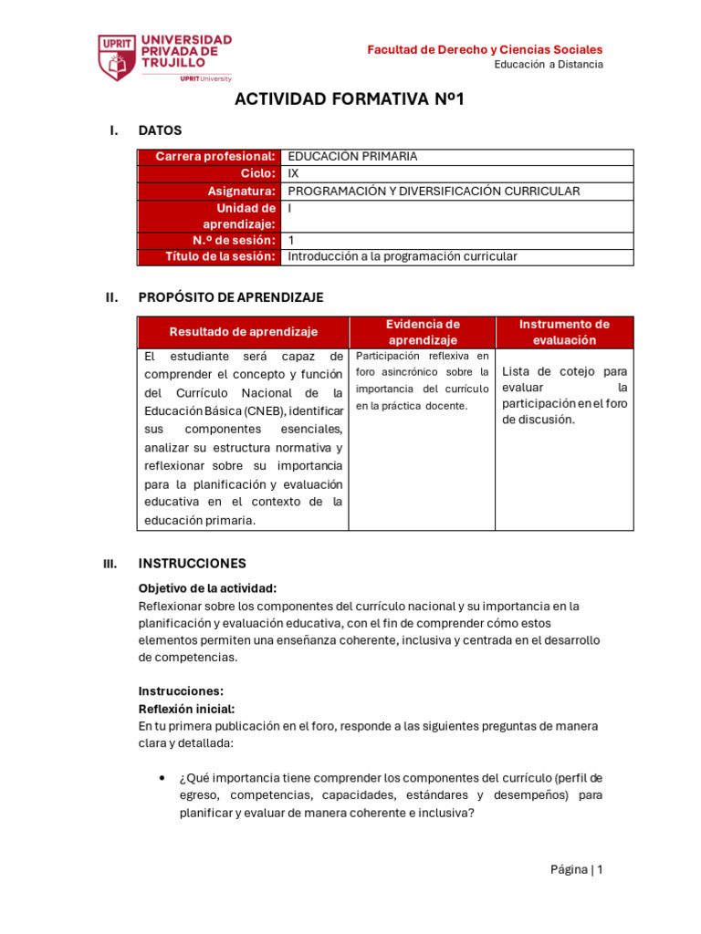 Importancia del Currículo en Educación Primaria | PDF | Plan de ...
