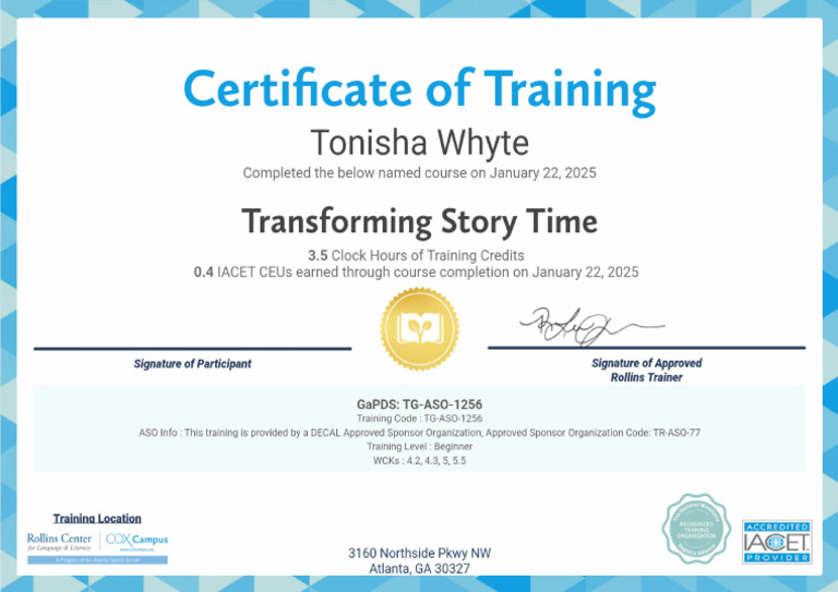 Certificate - TST - GaPDS | PDF