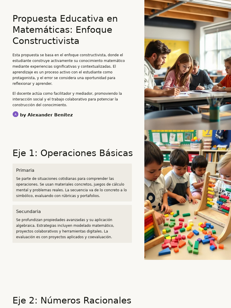 Propuesta Educativa en Matematicas Enfoque Constructivista | PDF ...