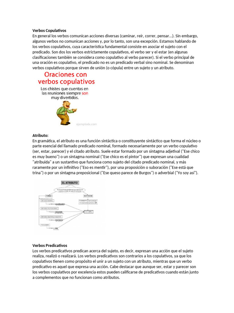 Verbos Copulativos y Predicativos | PDF | Predicado (Gramática) | Verbo
