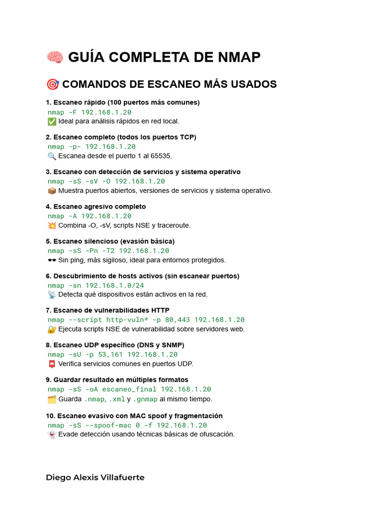 Guía de Escaneo con Nmap | PDF | Protocolo de Control de Transmisión ...