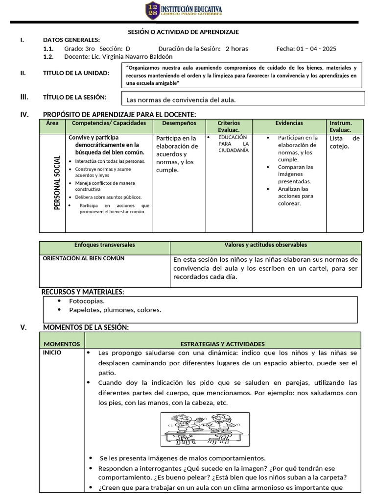 Normas de Convivencia en el Aula 3D | PDF | Salón de clases | Ciencia ...