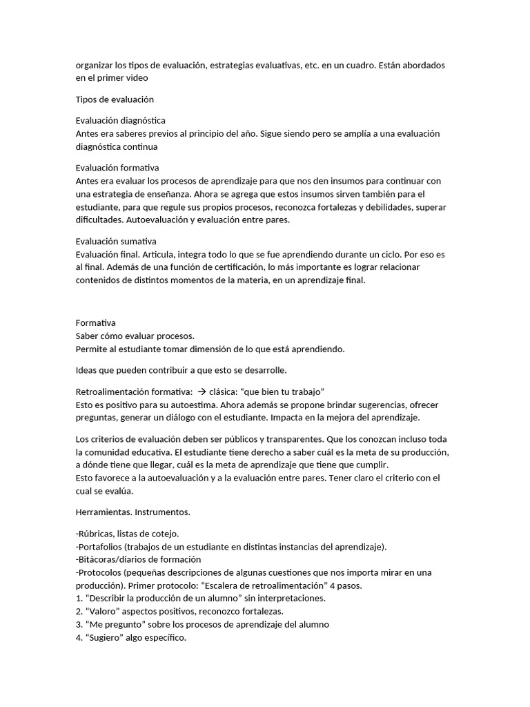 Tipos y Estrategias de Evaluación Educativa | PDF | Evaluación | Enseñando