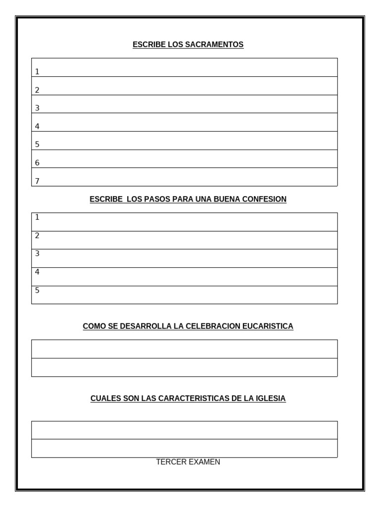 Segundo Examen | PDF | eucaristía | Gracia en el cristianismo