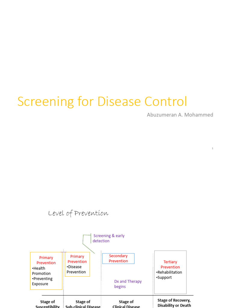 3.1 Screening For Disease Control | PDF | Sensitivity And Specificity ...