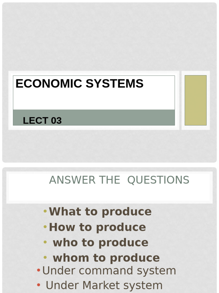 Understanding Economic Systems and Production | PDF | Economic System ...