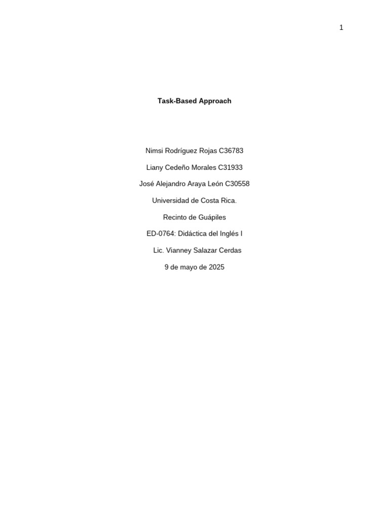 Task-Based Approach in Language Teaching | PDF | Learning | Neuroscience