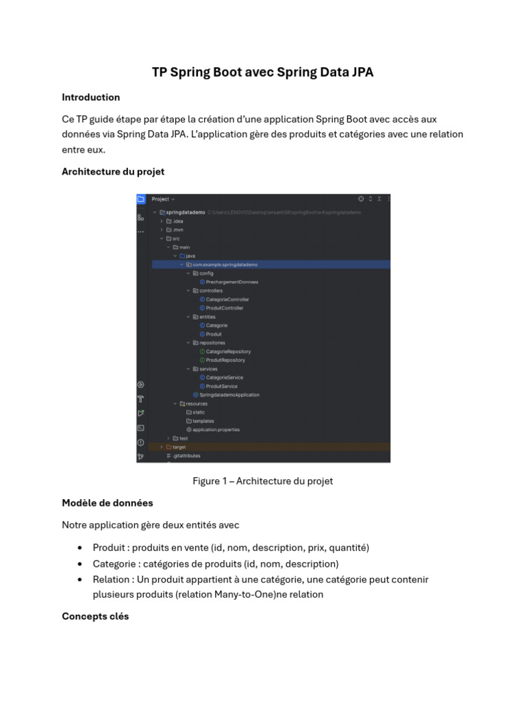 TP Spring Boot avec JPA et H2 | PDF | Java (Langage de programmation ...