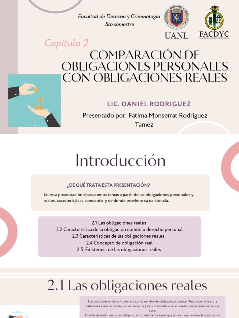 Obligaciones Personales y Reales en Derecho | PDF | Bienes (Ley) | Pagos