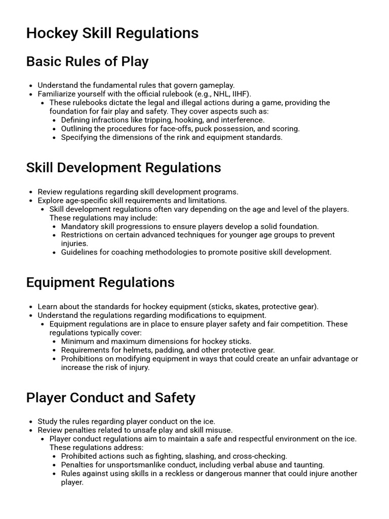 Hockey Skill Regulations Overview | PDF | Ice Hockey | Sports Rules And ...