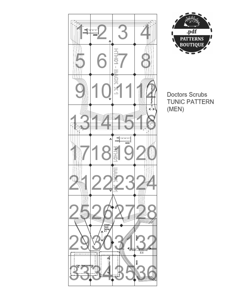 Giant Doctor Scrubs Pattern Guide | PDF | Clothing | Fashion