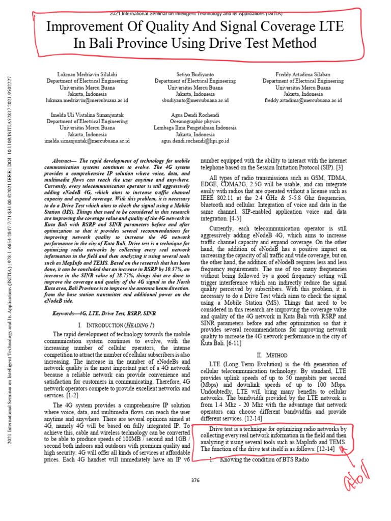 Improvement of Quality and Signal Coverage LTE in Bali Province Using ...