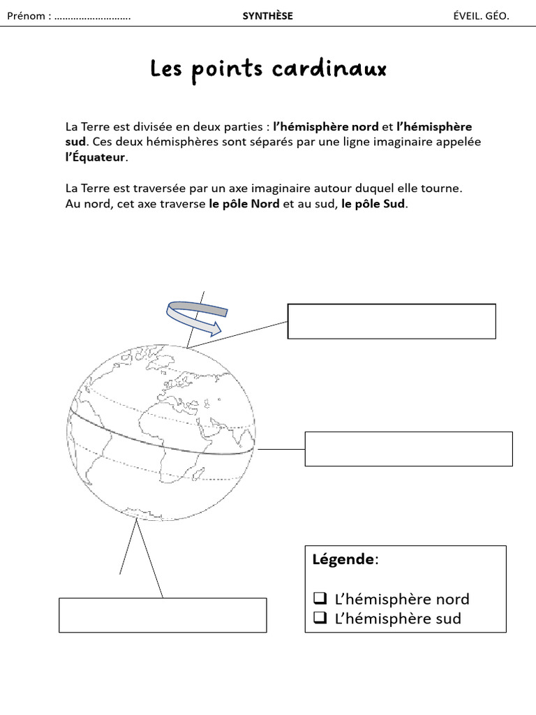 Points Cardinaux et Boussole en 6ème | PDF
