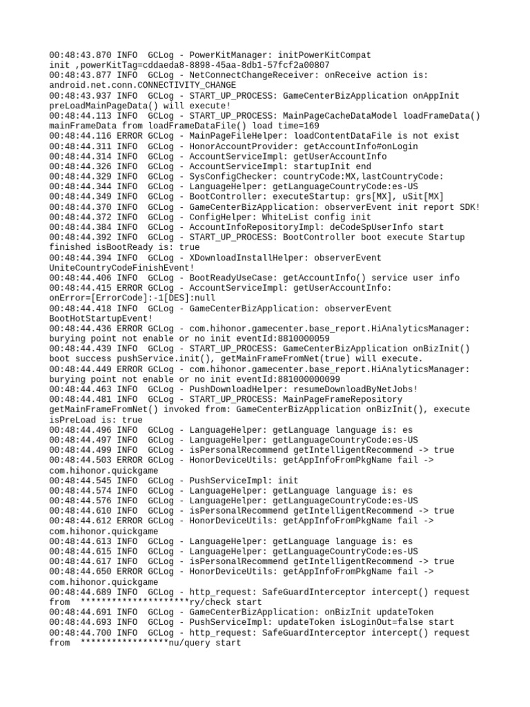 GameCenter App Startup Log Analysis | PDF | Information Technology ...