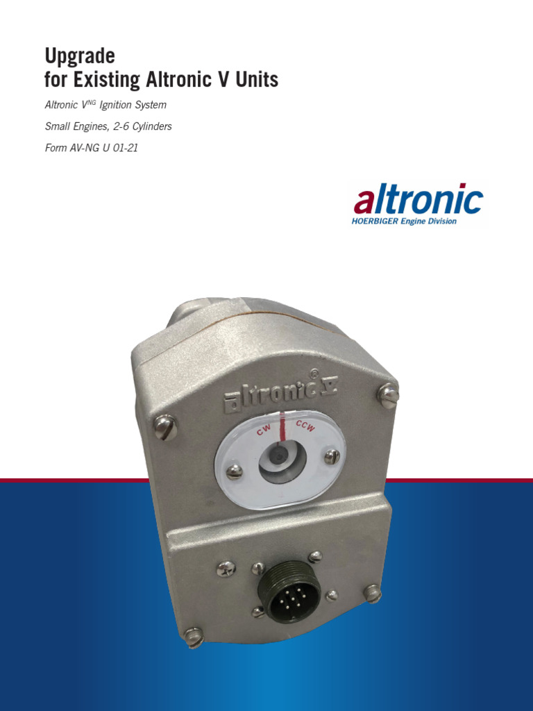 Altronic V NG Upgrade Instructions | PDF | Electrical Connector | Screw