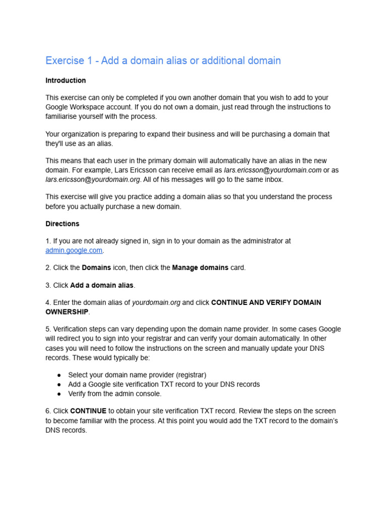 02 Exercise-1-Add-A-Domain-Alias-Or-Additional-Domain Exercise 1 - Add ...
