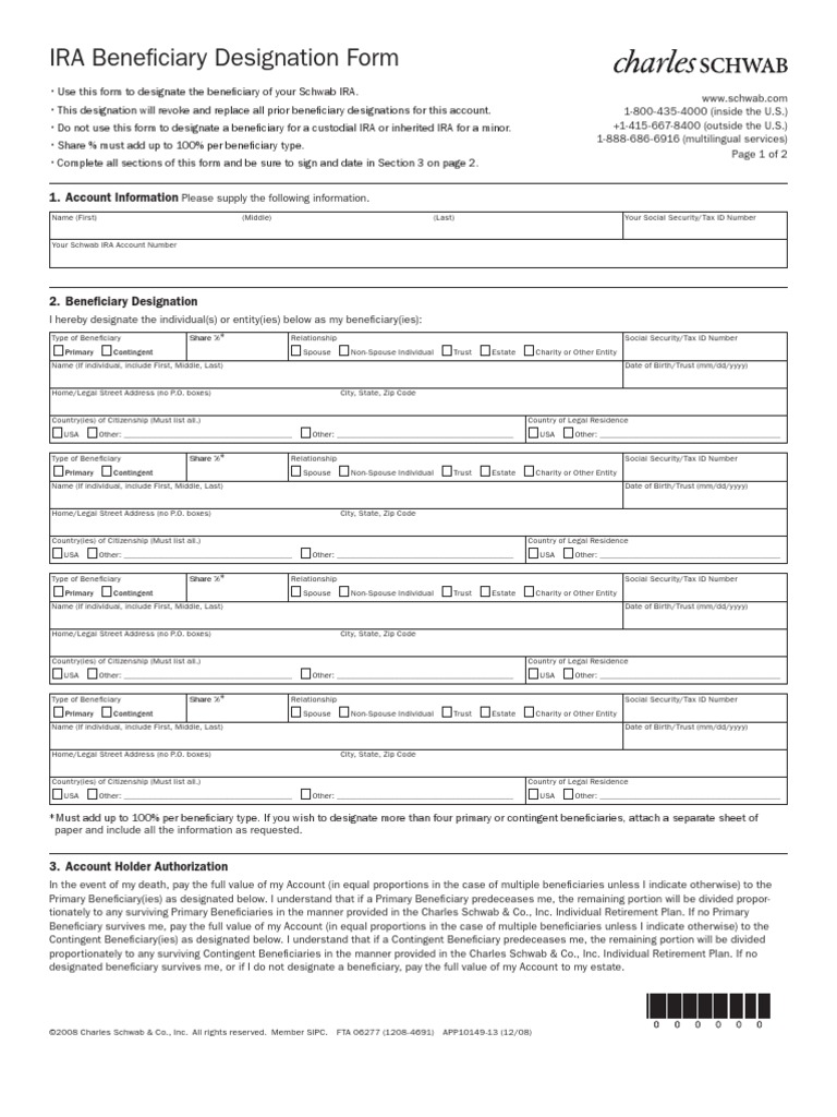 Charles Schwab Ira Distribution Form