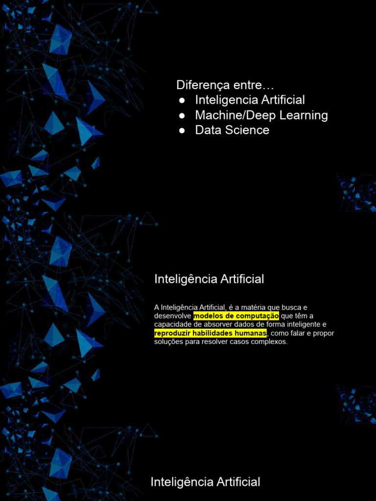 Diferenças entre IA, Machine Learning e Data Science | PDF
