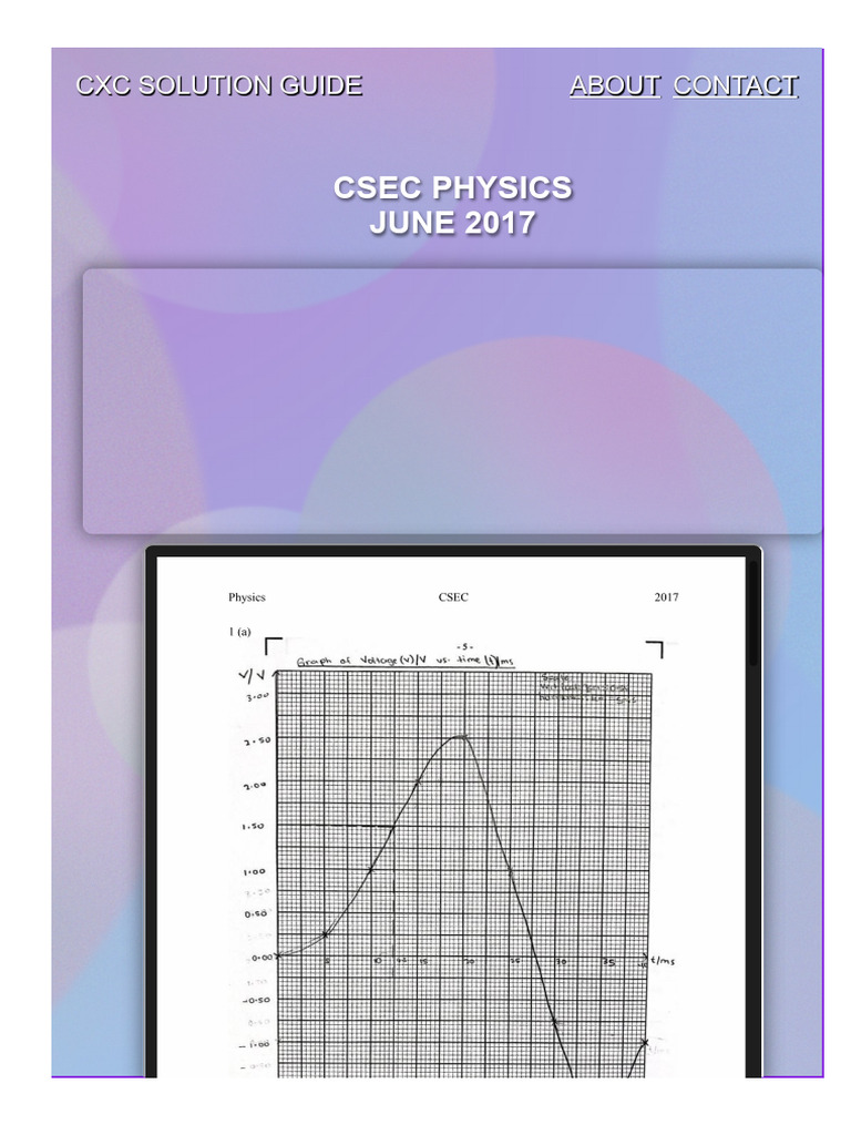 CXC Physics Past Paper Solutions 2017 | PDF | Standardized Tests ...