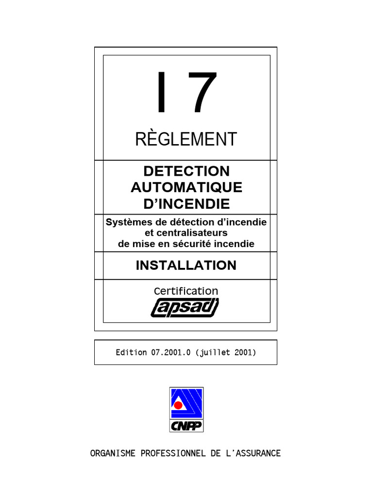 Certification APSAD des Systèmes Incendie | PDF | Secrétaire | Sécurité