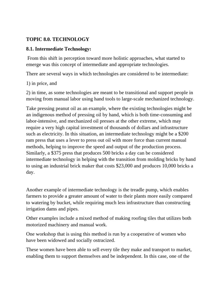 Understanding Intermediate and Appropriate Technology | PDF ...