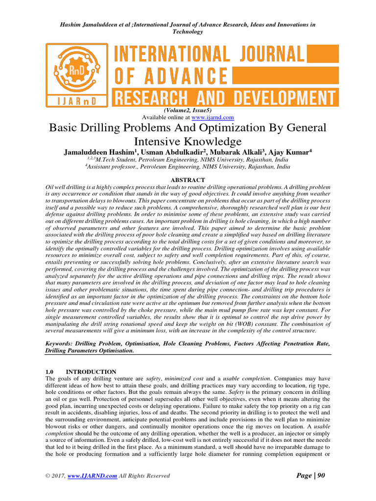 Optimizing Drilling Problems and Costs | PDF | Drilling | Mathematical ...