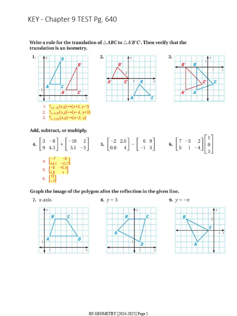 KEY - Chapter 9 Test | PDF