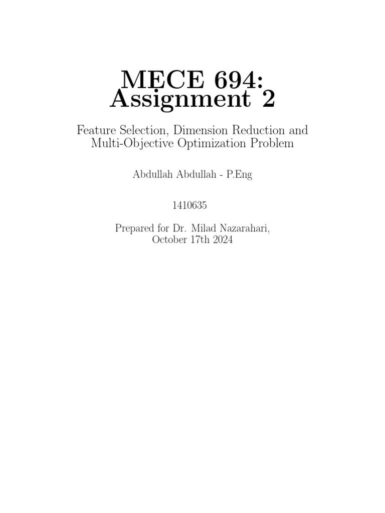 Assignment 2 Masters of Engineering Project Report Template | PDF ...