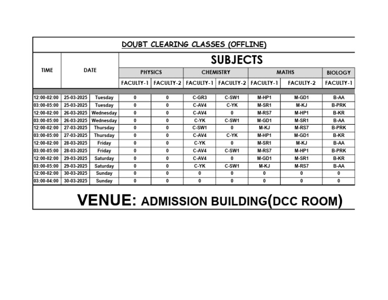 DCC Exam Schedule for 2025 | PDF