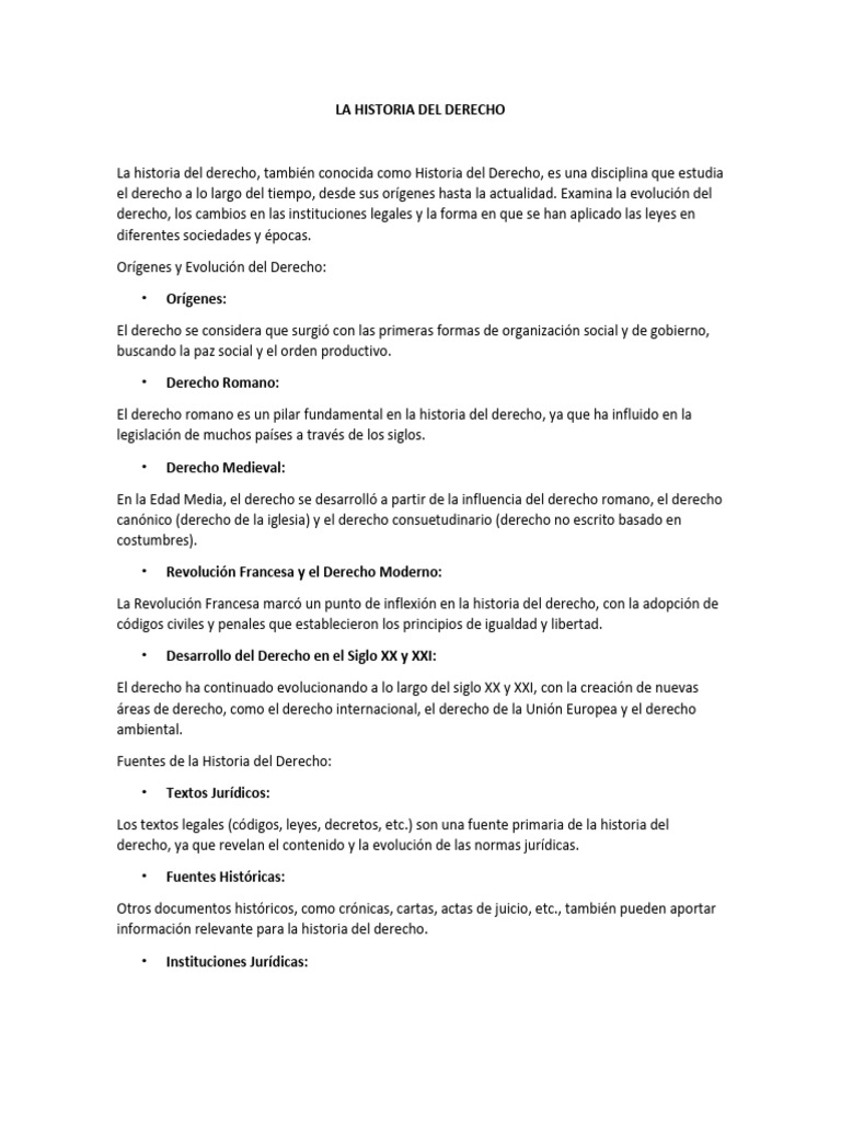 La Historia Del Derecho | PDF | Ley romana | Justicia