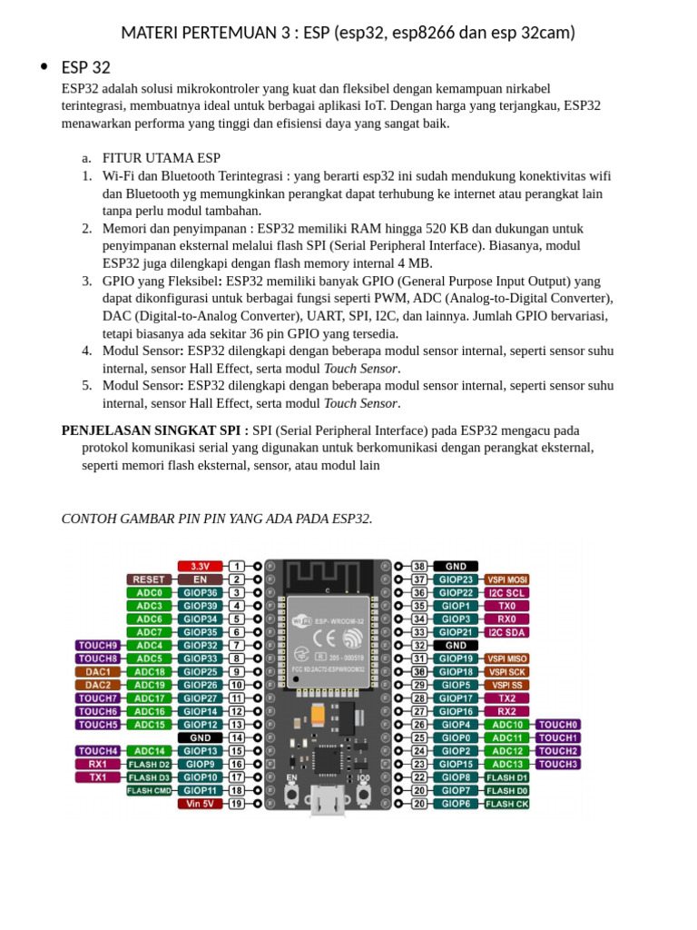 Fitur Utama ESP32 untuk IoT | PDF