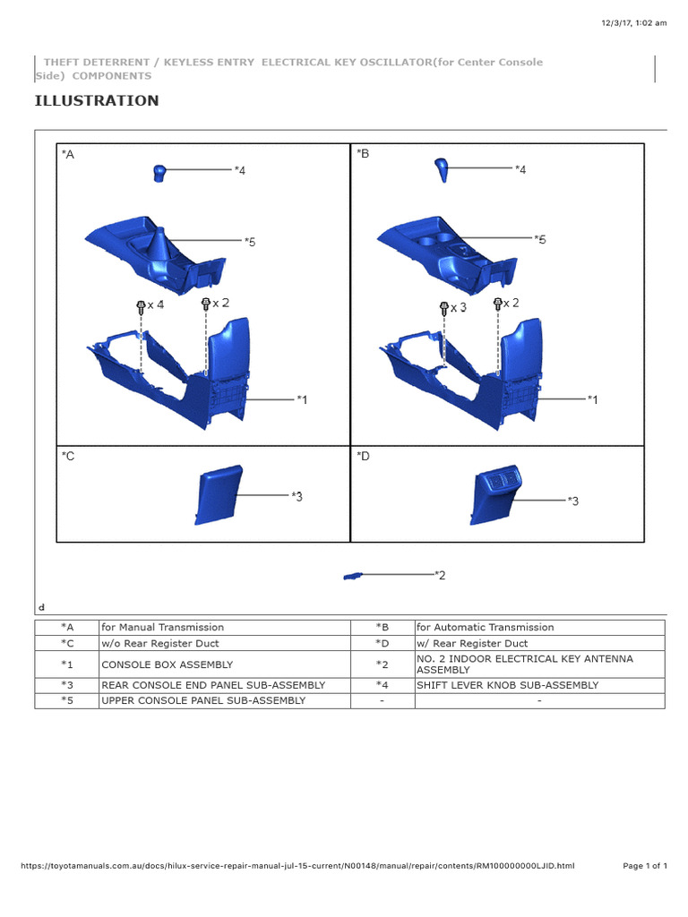 Hilux Keyless Entry Electrical Components | PDF