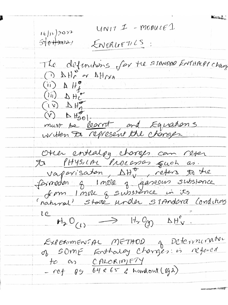 U1 Mod1 Energetics Note 2 | PDF