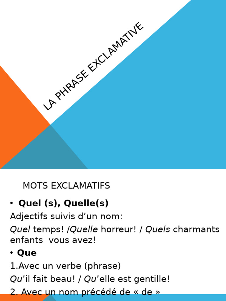 Comprendre la phrase exclamative | PDF