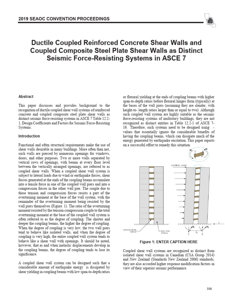 Ductile Coupled Shear Wall Systems in ASCE 7 | PDF | Beam (Structure ...