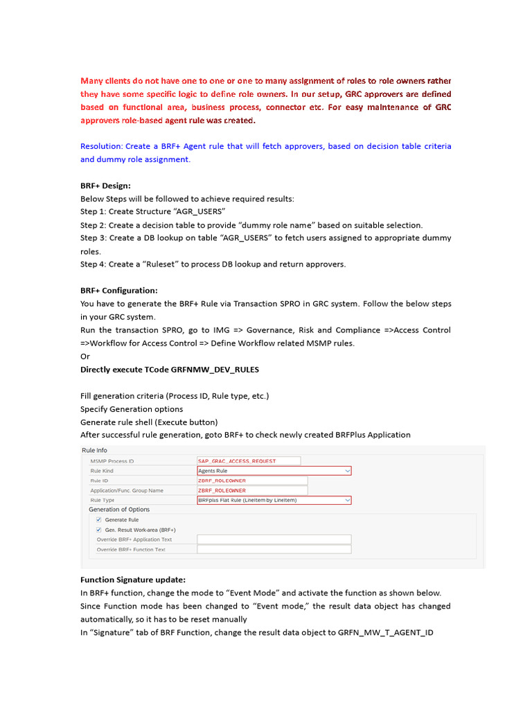 BRF+ Agent Rule for Approver Fetching | PDF | Computer Engineering ...