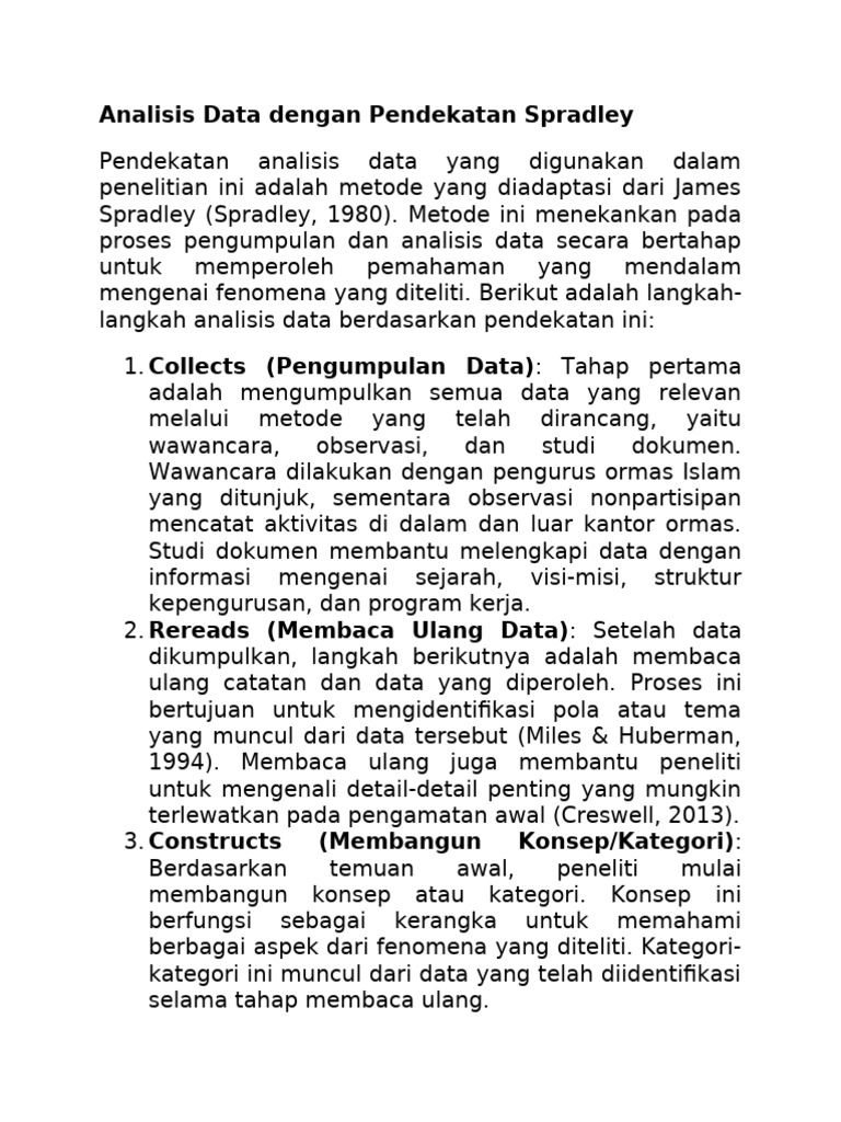 Analisis Data Dengan Pendekatan Spradley | PDF